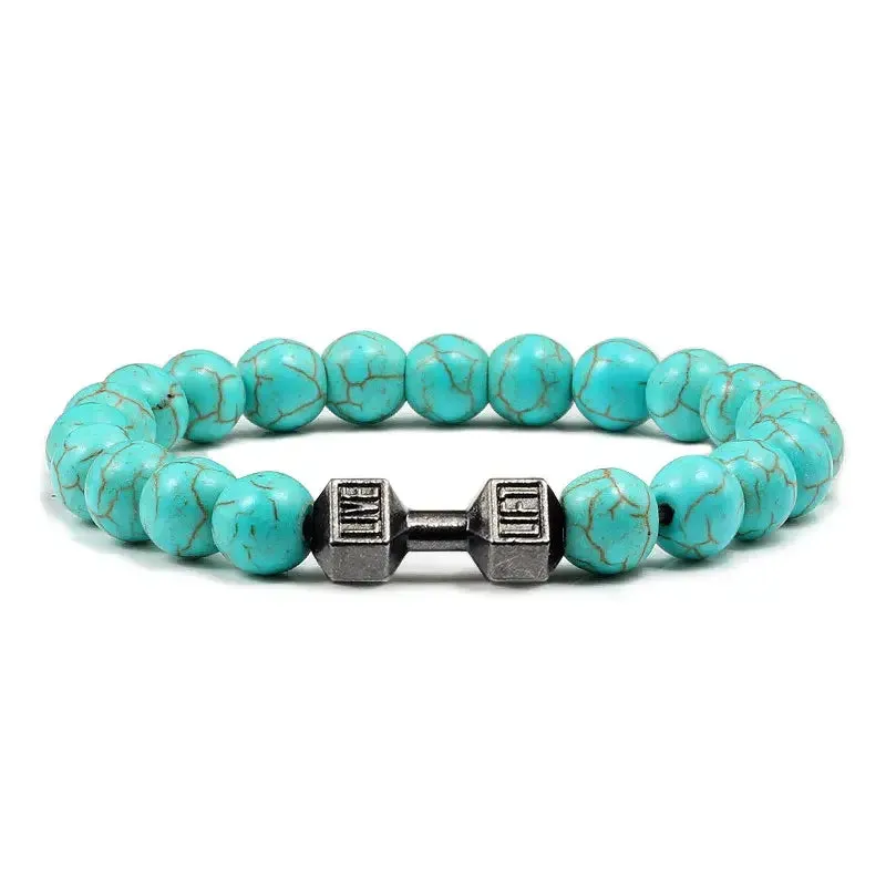 Y2K Dumbbell Volcanic Necklace with High Quality Stone