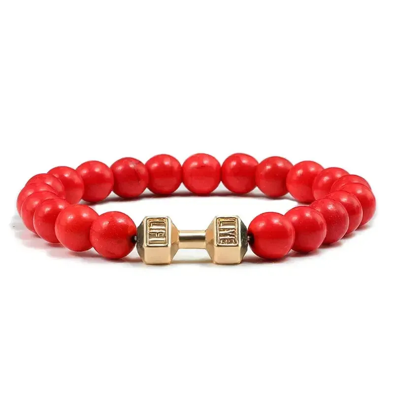 Y2K Dumbbell Volcanic Necklace with High Quality Stone