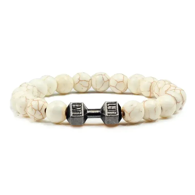 Y2K Dumbbell Volcanic Necklace with High Quality Stone