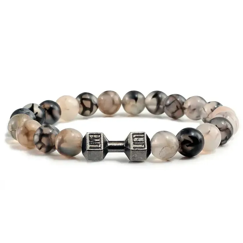 Y2K Dumbbell Volcanic Necklace with High Quality Stone