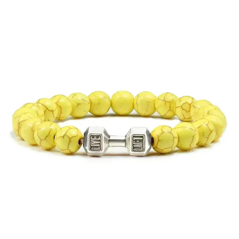 Y2K Dumbbell Volcanic Necklace with High Quality Stone