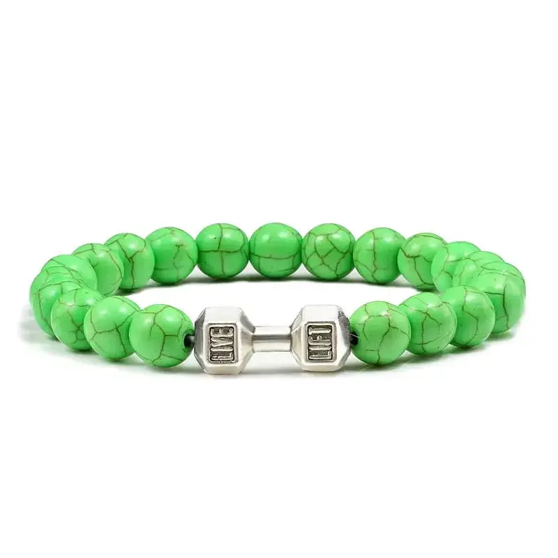 Y2K Dumbbell Volcanic Necklace with High Quality Stone
