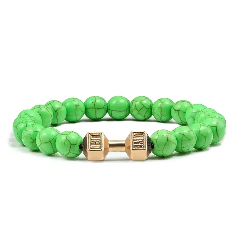 Y2K Dumbbell Volcanic Necklace with High Quality Stone