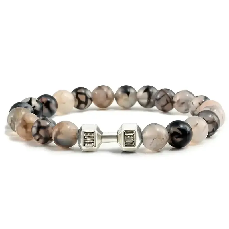Y2K Dumbbell Volcanic Necklace with High Quality Stone
