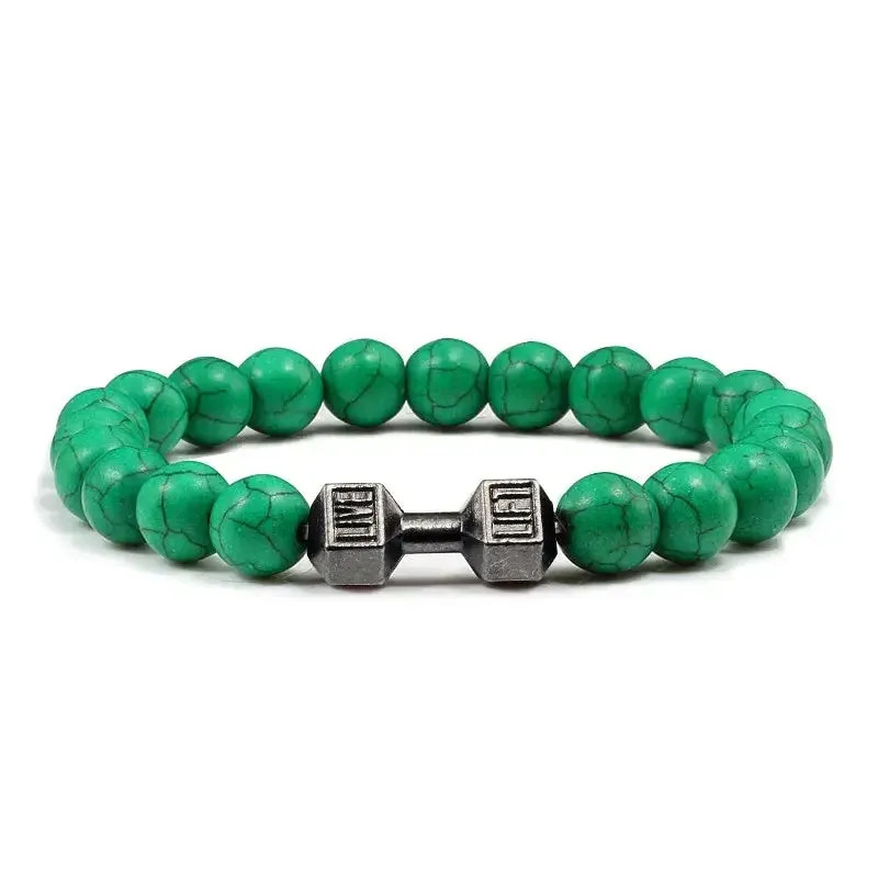 Y2K Dumbbell Volcanic Necklace with High Quality Stone