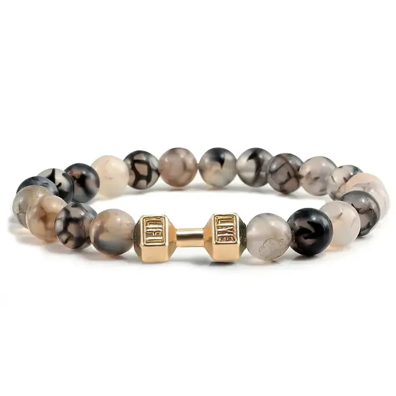 Y2K Dumbbell Volcanic Necklace with High Quality Stone
