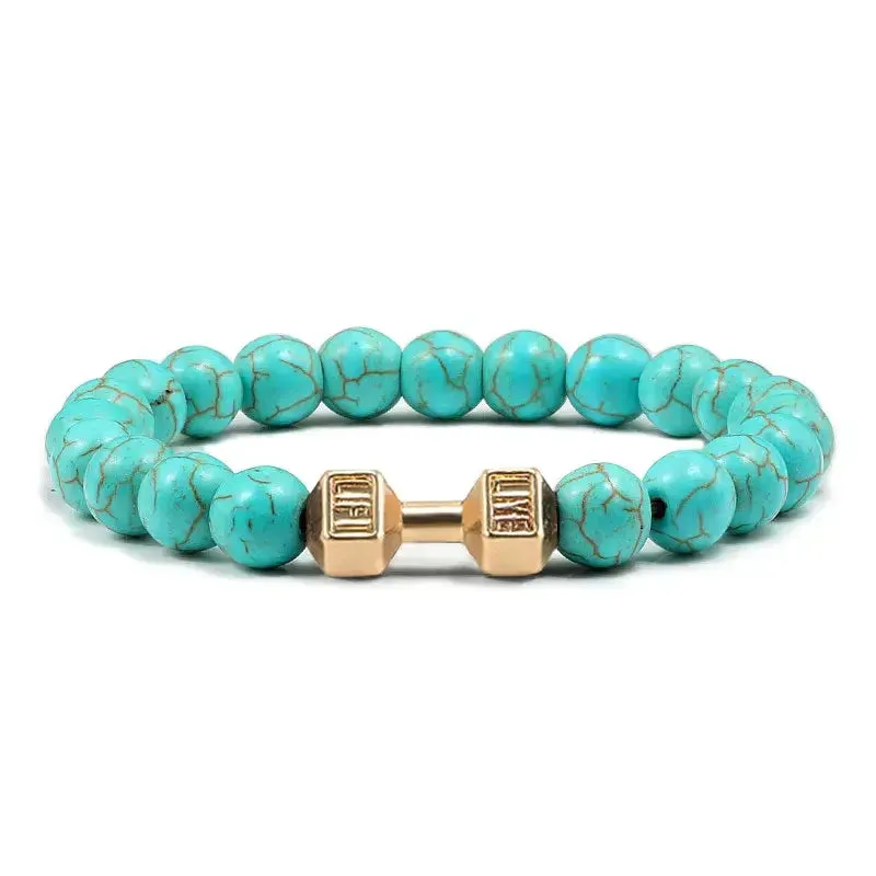 Y2K Dumbbell Volcanic Necklace with High Quality Stone