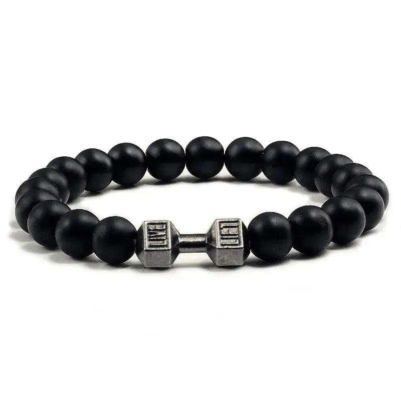 Y2K Dumbbell Volcanic Necklace with High Quality Stone