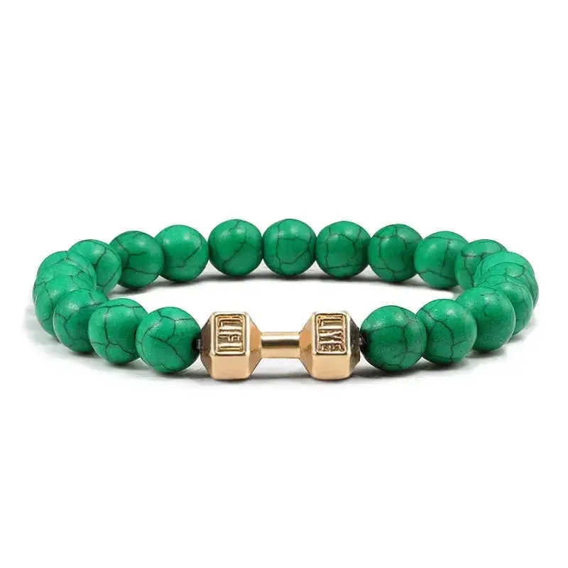 Y2K Dumbbell Volcanic Necklace with High Quality Stone