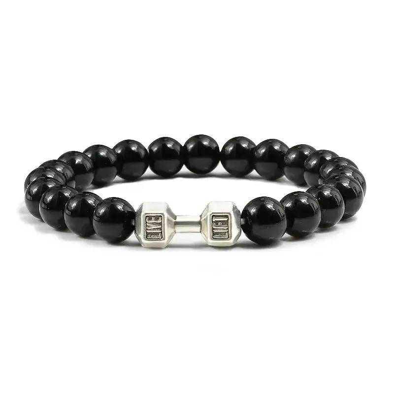 Y2K Dumbbell Volcanic Necklace with High Quality Stone