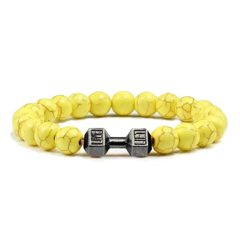 Y2K Dumbbell Volcanic Necklace with High Quality Stone