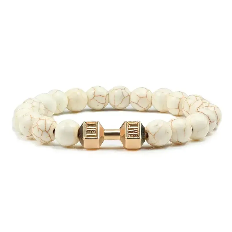 Y2K Dumbbell Volcanic Necklace with High Quality Stone