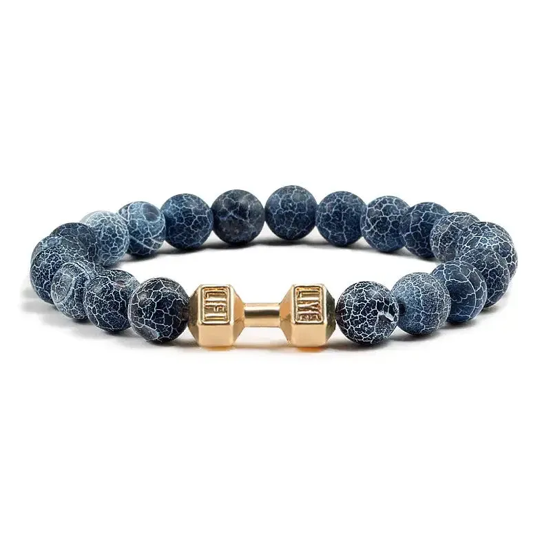 Y2K Dumbbell Volcanic Necklace with High Quality Stone