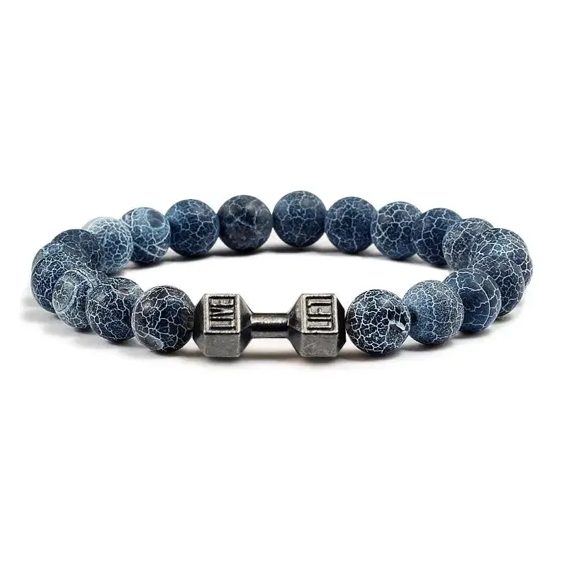 Y2K Dumbbell Volcanic Necklace with High Quality Stone