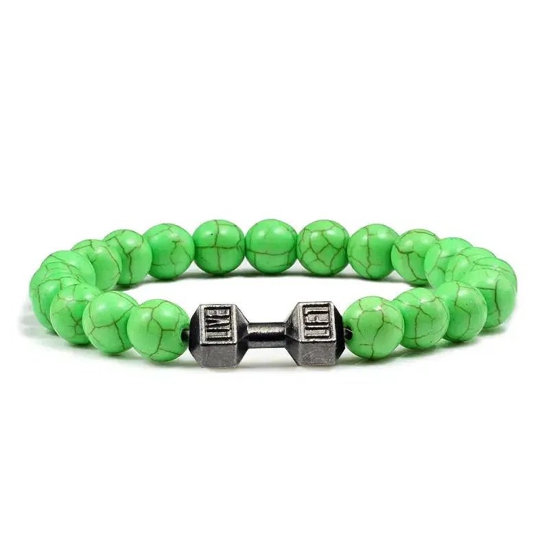 Y2K Dumbbell Volcanic Necklace with High Quality Stone