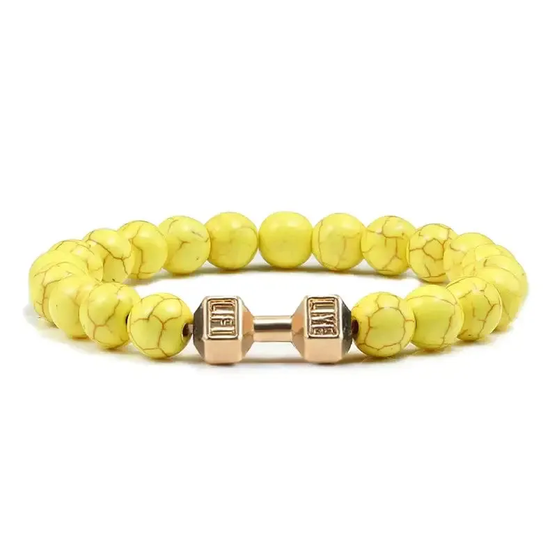 Y2K Dumbbell Volcanic Necklace with High Quality Stone