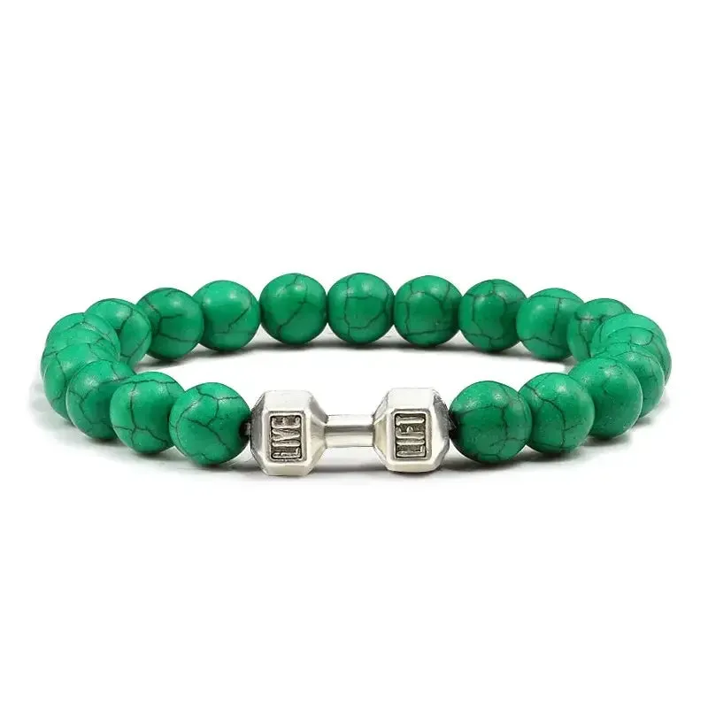 Y2K Dumbbell Volcanic Necklace with High Quality Stone