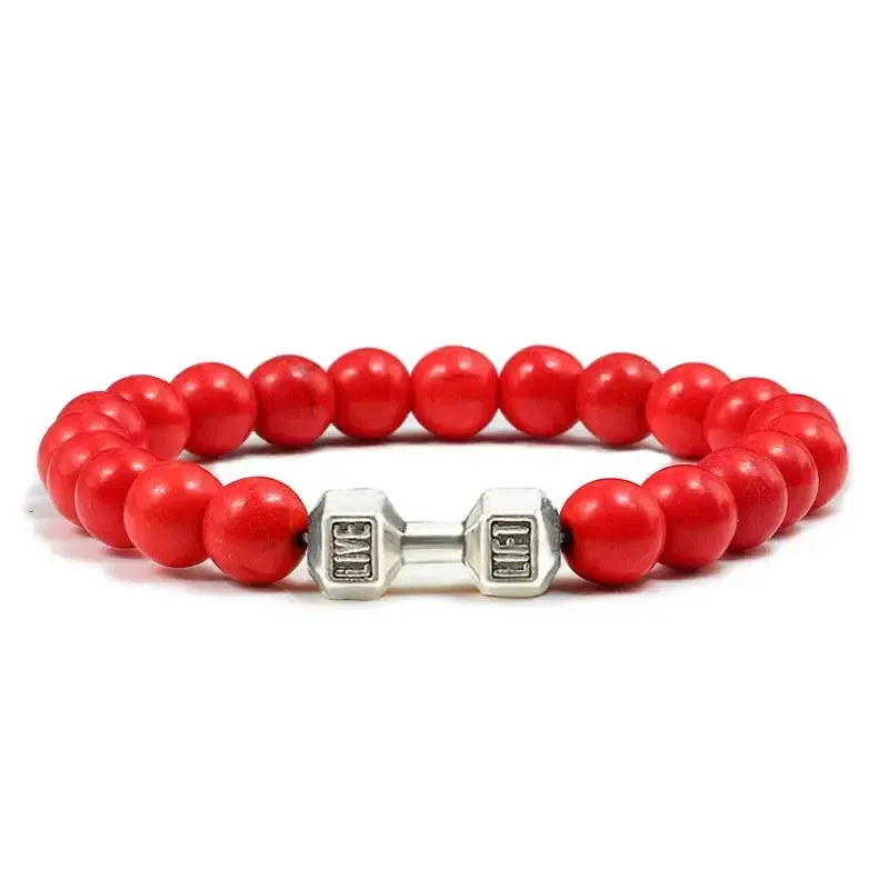 Y2K Dumbbell Volcanic Necklace with High Quality Stone