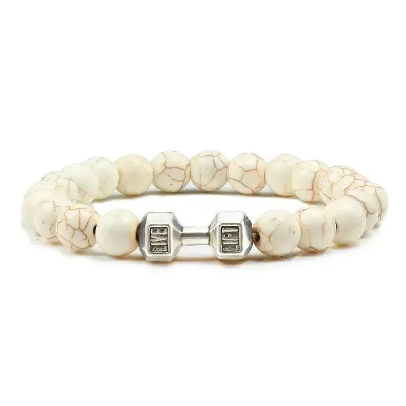 Y2K Dumbbell Volcanic Necklace with High Quality Stone