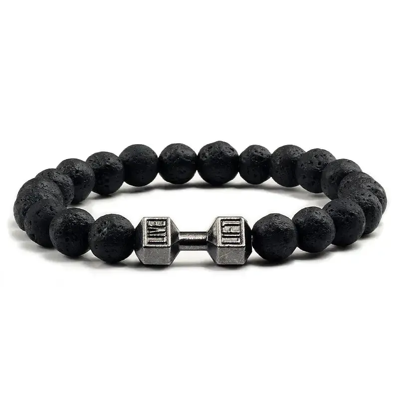 Y2K Dumbbell Volcanic Necklace with High Quality Stone