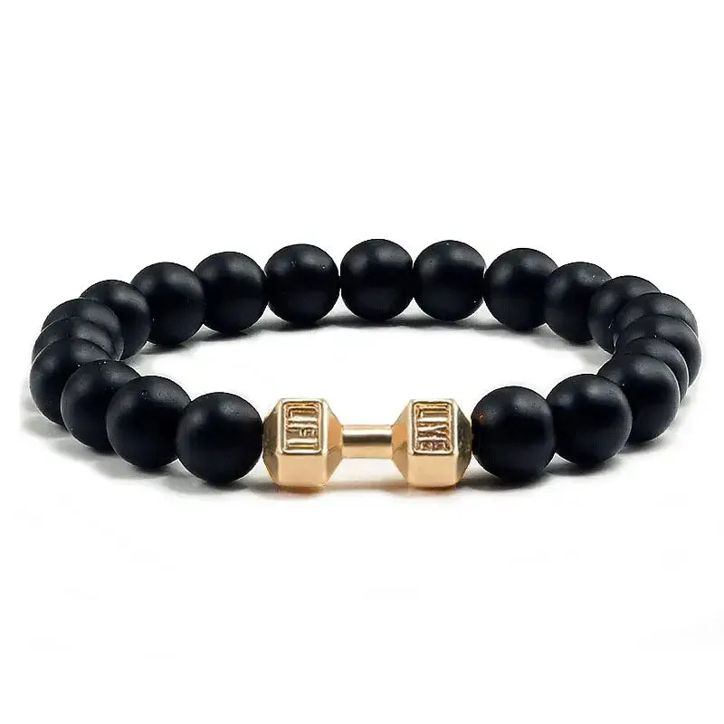 Y2K Dumbbell Volcanic Necklace with High Quality Stone