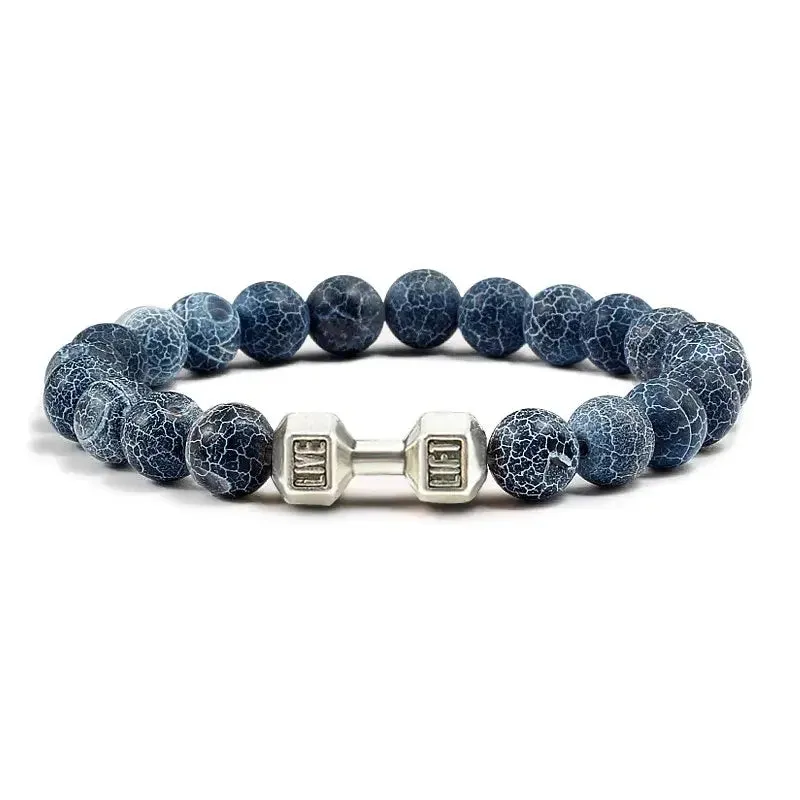 Y2K Dumbbell Volcanic Necklace with High Quality Stone