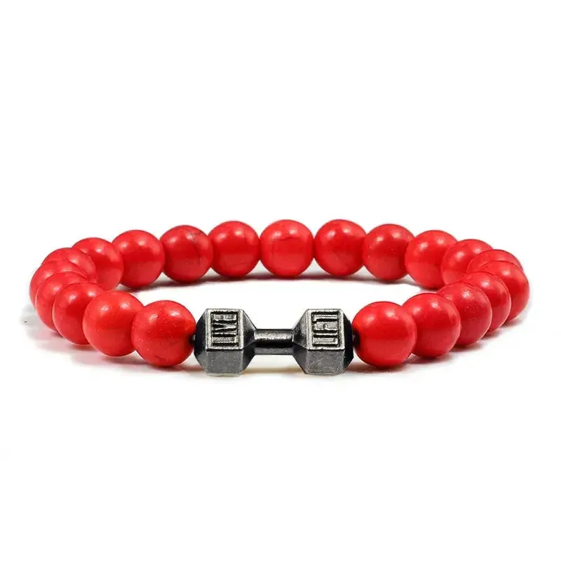 Y2K Dumbbell Volcanic Necklace with High Quality Stone