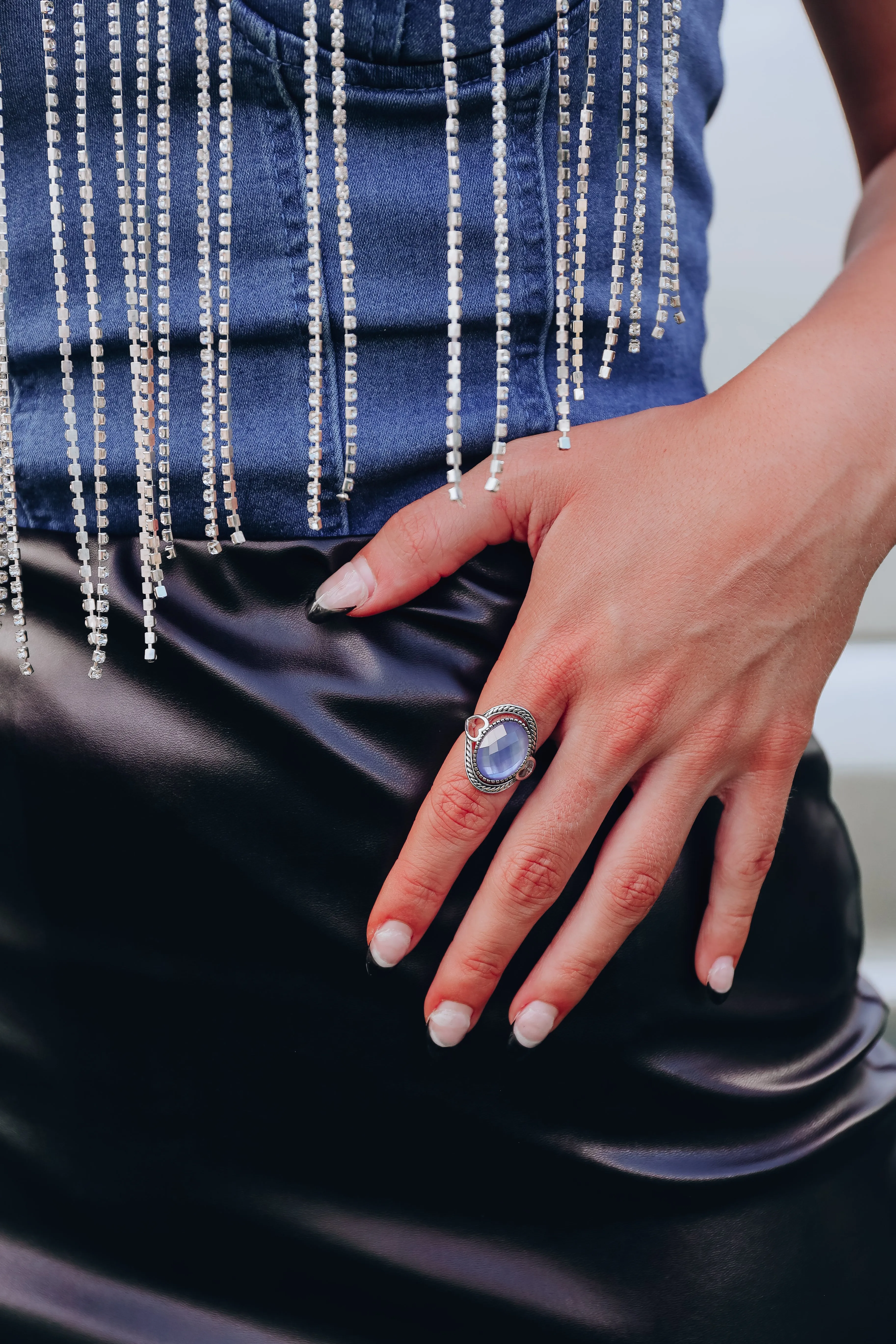 Zadie Blue Stone Statement Ring