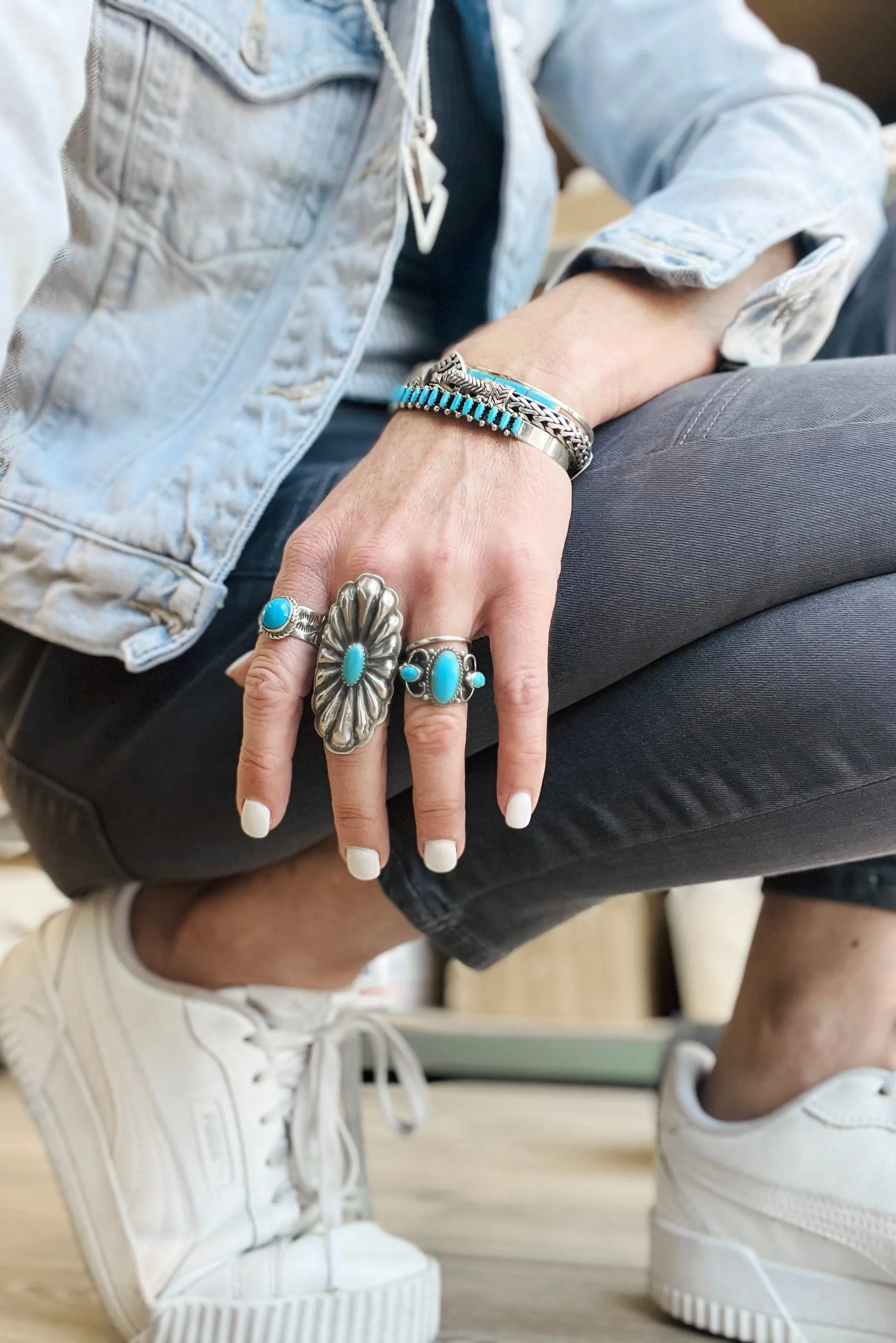 Zuni Turquoise Row Bracelet